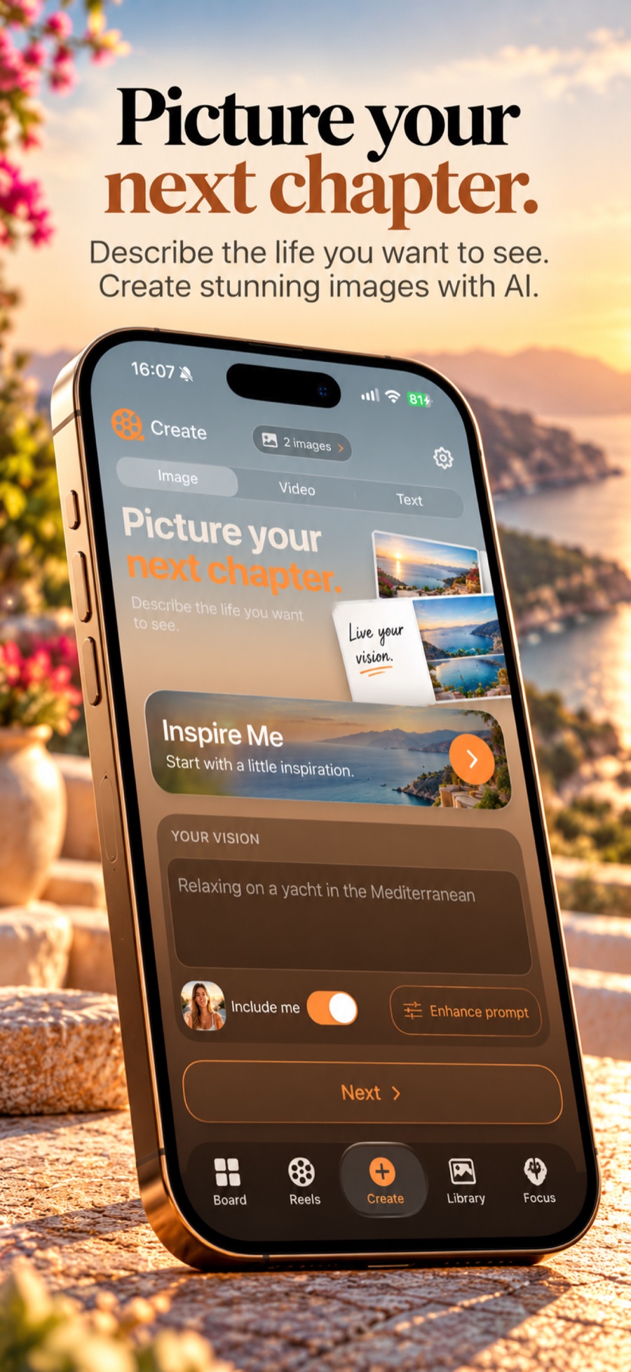 Picture your next chapter: describe the life you want